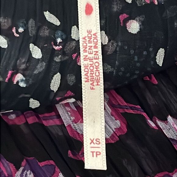 Free People Mini Dress Rosebuds Button Front Flowy Silhouette Oversized SZ XS-M - Picture 12 of 15